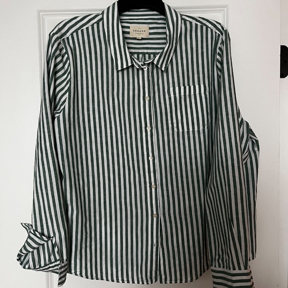 Tomboy shirt in green stripe - Picture 3 of 6